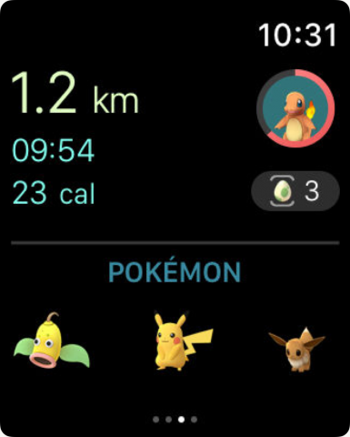 Pokémon Go auf der Apple Watch (Bild: Niantic)